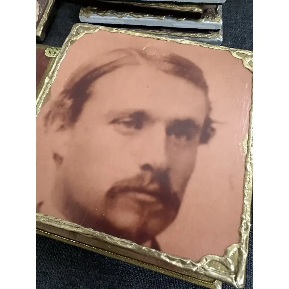 22 Handmade Civil War Photo Tile Wall Plaques Generals Soldiers Camps Reproducti